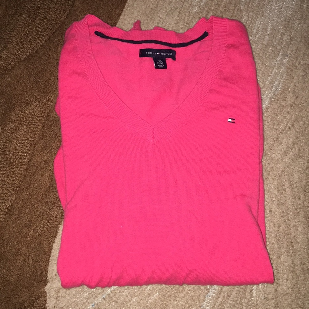 Womens Tommy Hilfiger Vneck Longsleeve